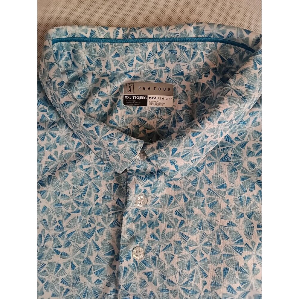 PGA Pro Series Polo Shirt XXL Athletic Fit Geometric